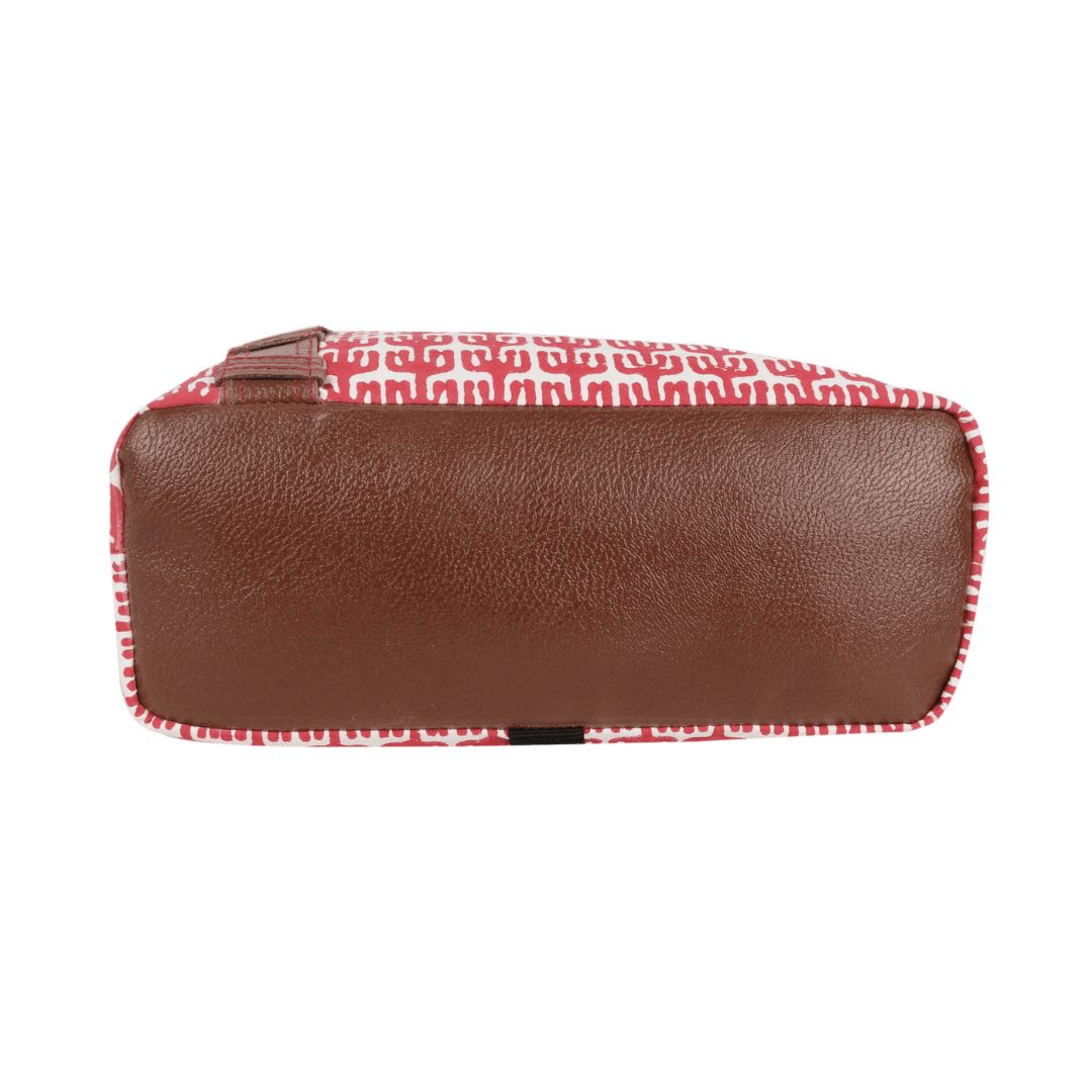 Cotton Hand Block Printed Single Handle Backpack/ College Bag for Men/Women