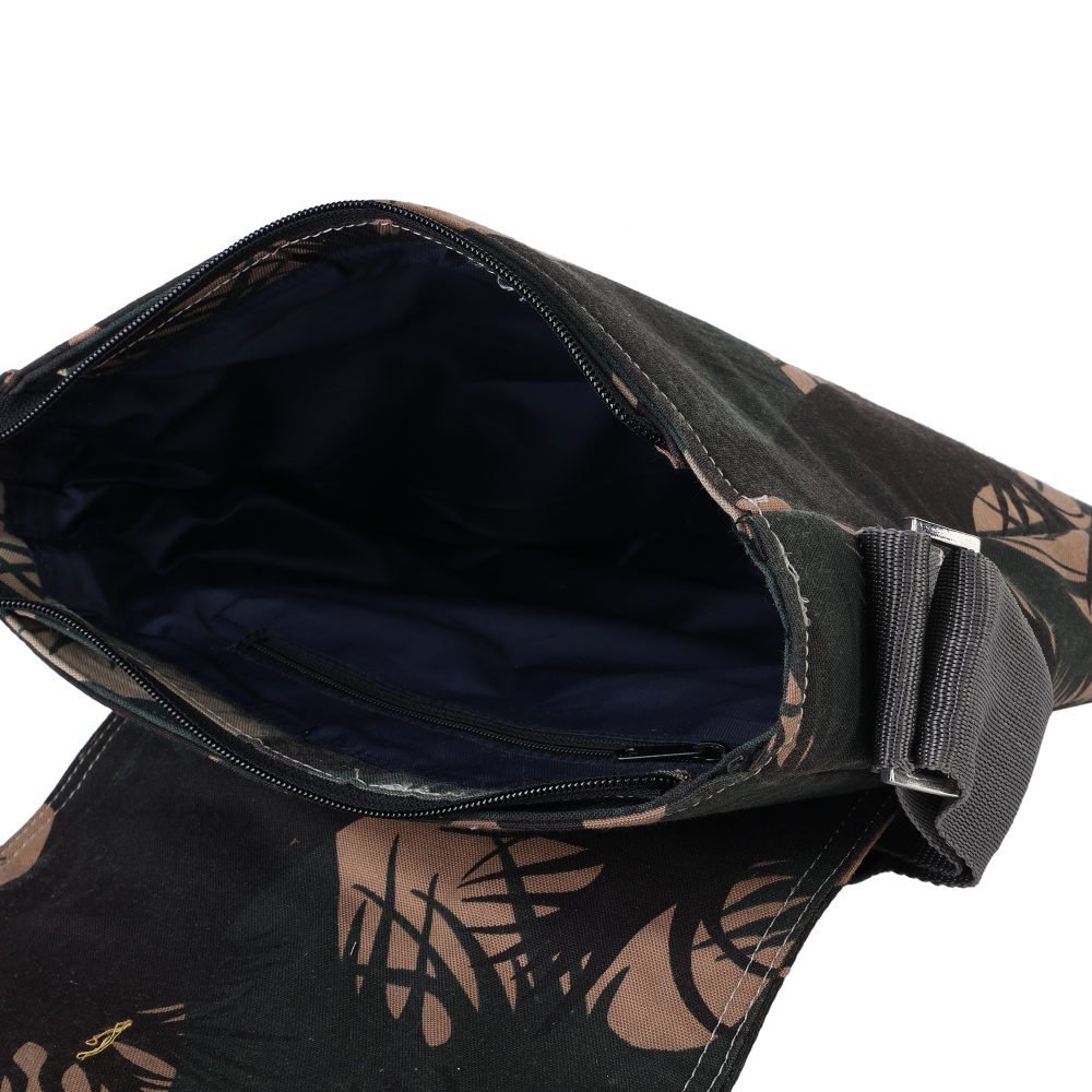 Indha Sling Bag | Handcrafted Sling Bag |Green Canvas Sling Bag| Travel Utility | Cross Body Bag | Gifting | Shoulder Bag | Sling Bag For Boys | Gifts For Him | Handmade | Cool Fashion Bag | Utility Bag