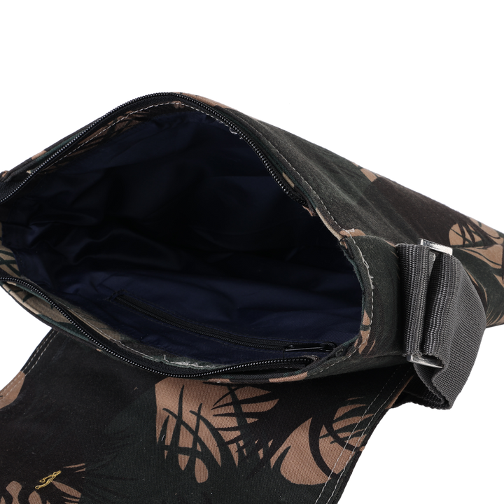 Indha Sling Bag | Handcrafted Sling Bag |Green Canvas Sling Bag| Travel Utility | Cross Body Bag | Gifting | Shoulder Bag | Sling Bag For Boys | Gifts For Him | Handmade | Cool Fashion Bag | Utility Bag