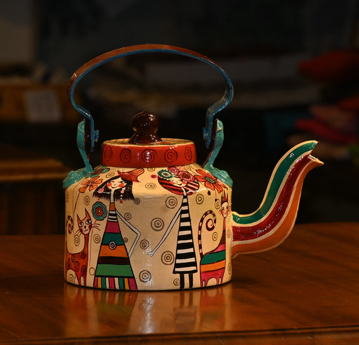 Indha Hand-Painted Kettle| Quirky Motifs|Joyful Table décor|Gift of all times|unique corporate gift