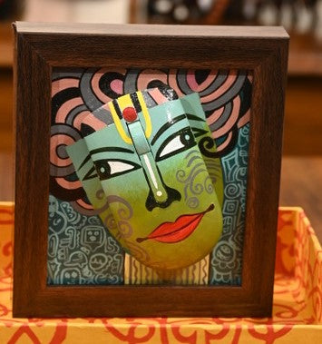 Upcycled Computer Mouse Wall Art – Ethnic Woman Motif | Sustainable Home Decor &amp; Gifting