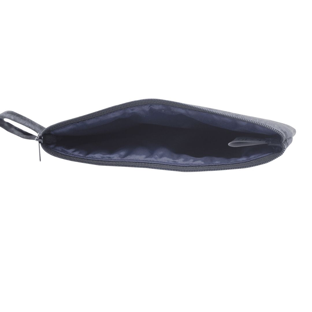 Denim Hand Embroidered Utility Pouch (Set of 3)