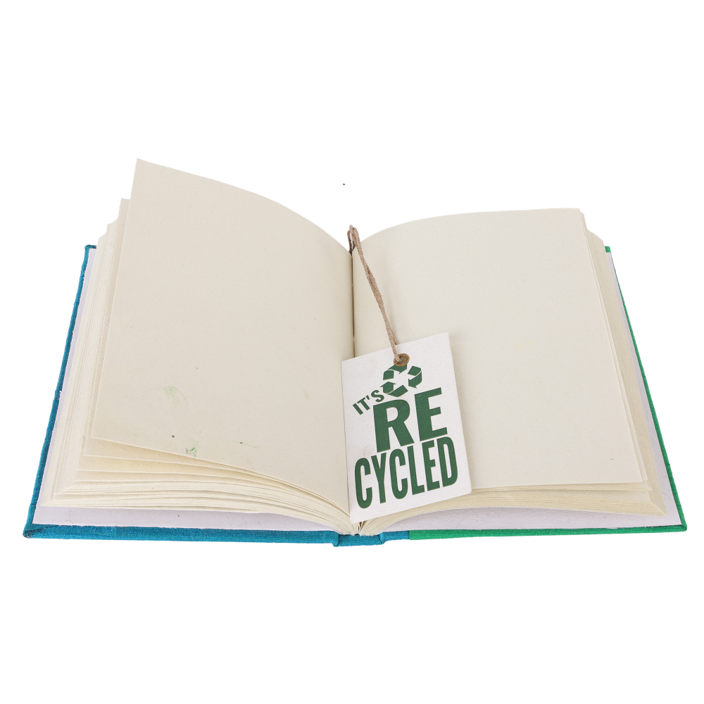 INDHA Handcrafted Recycled Paper Diary |  Hand Embroidered Diary | Set Of 50 Pages Diary | Eco-Friendly | Gifting | Corporate Gifting | Home Utility | Travel Utility | Office Utility | Paper Journal