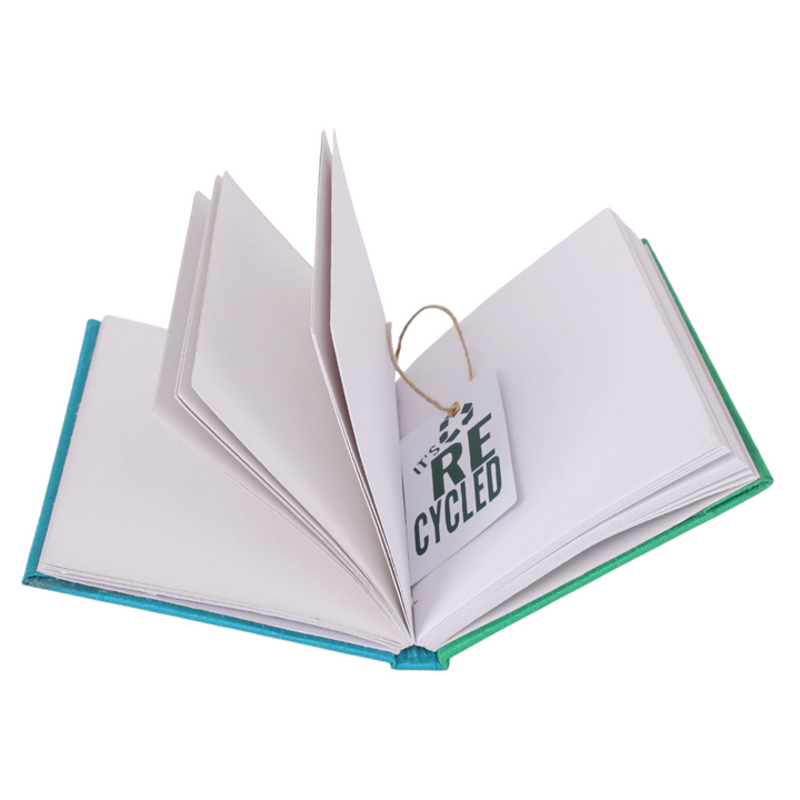 Indha Handmade Diary Horse Embroidery | Dupion Silk Cover | Eco-Friendly Recycled Paper (Blue &amp; Pink)