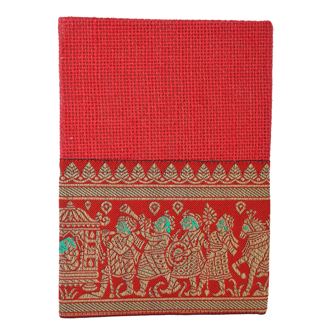 INDHA Handcrafted Recycled Paper Diary |  Hand Embroidered Diary | 50 Pages Jute Diary | Eco-Friendly | Corporate Gifting | Home Utility | Travel Utility | Office Utility | Paper Journal