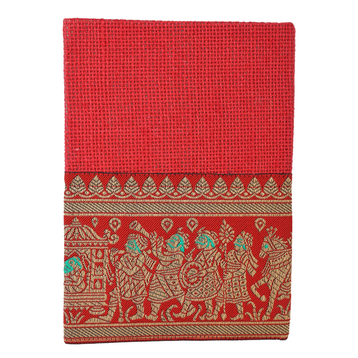 INDHA Handcrafted Recycled Paper Diary |  Hand Embroidered Diary | 50 Pages Jute Diary | Eco-Friendly | Corporate Gifting | Home Utility | Travel Utility | Office Utility | Paper Journal