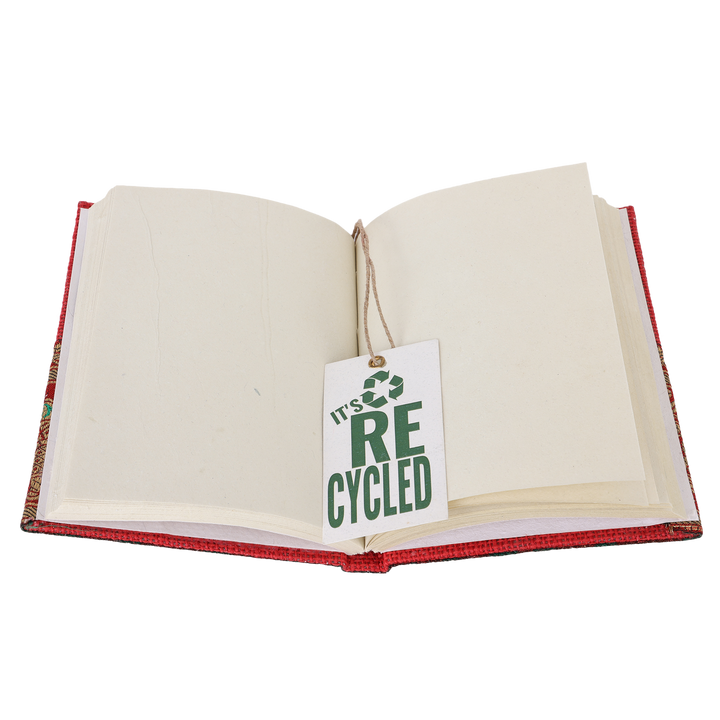 INDHA Handcrafted Recycled Paper Diary |  Hand Embroidered Diary | 50 Pages Jute Diary | Eco-Friendly | Corporate Gifting | Home Utility | Travel Utility | Office Utility | Paper Journal