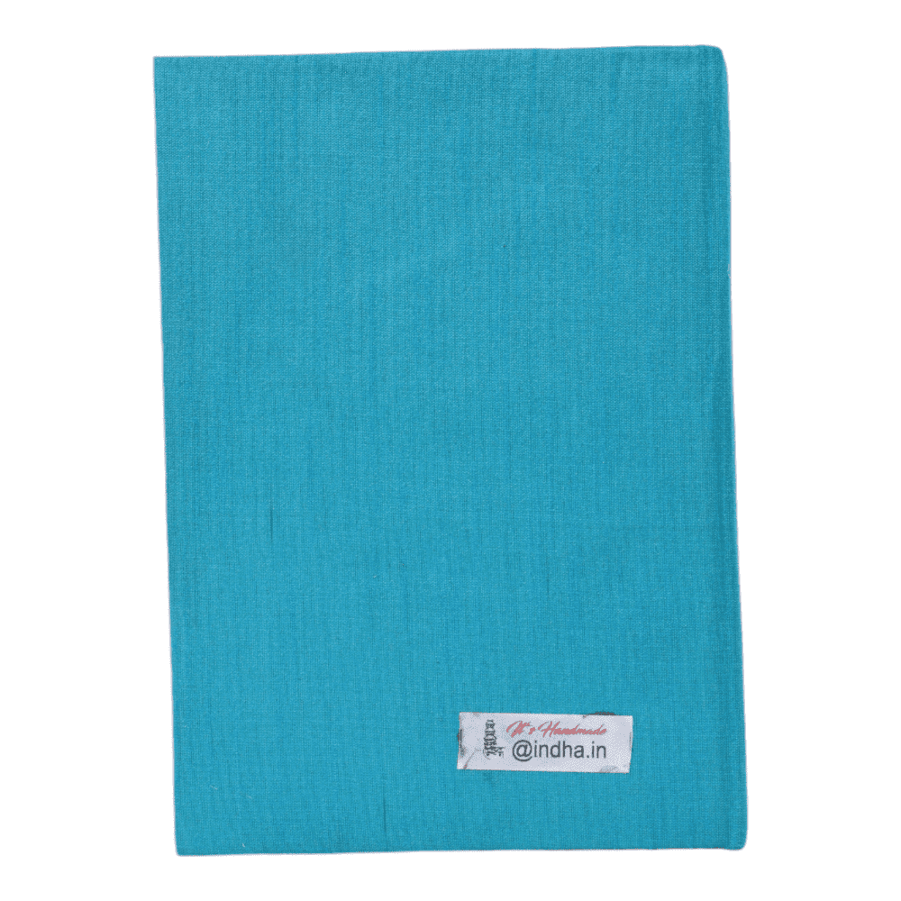 INDHA Handcrafted Recycle Paper diary | Eco Friendly Diary | Gifting | Corporate Gifting| Handmade Diary | Ethnic Art hand Embroidered Diary|Blue- Pink Silk Fabric| Sustainable Gift