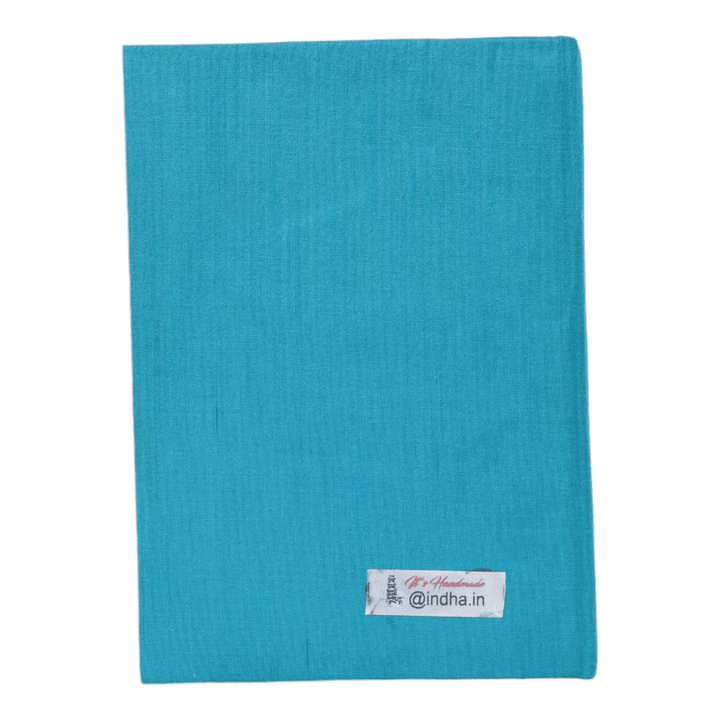 INDHA Handcrafted Recycle Paper diary | Eco Friendly Diary | Gifting | Corporate Gifting| Handmade Diary | Ethnic Art hand Embroidered Diary|Blue- Pink Silk Fabric| Sustainable Gift