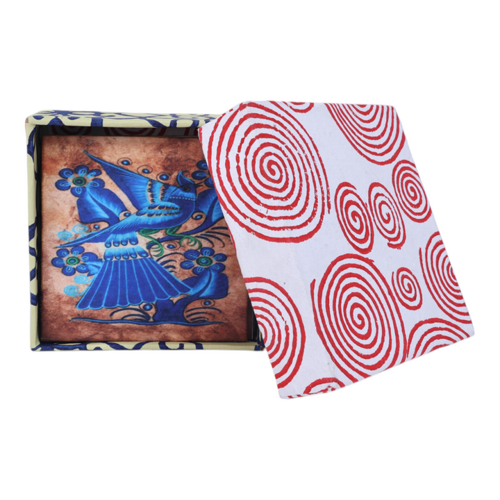 Indha Elegant Mexican Folk Art Design Coaster Set| Gift Set| Corporate Gifting| Home Table Decor