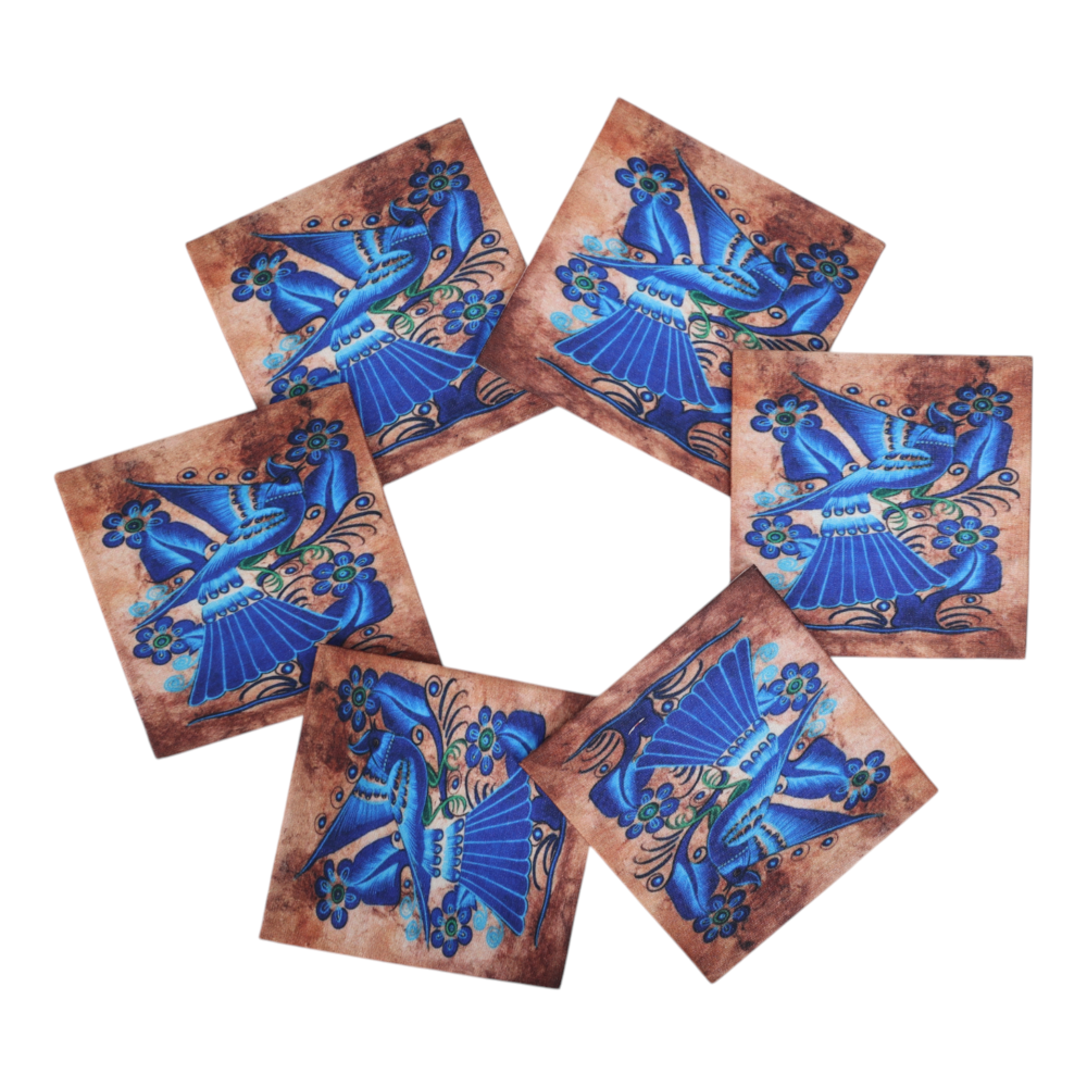 Indha Elegant Mexican Folk Art Design Coaster Set| Gift Set| Corporate Gifting| Home Table Decor