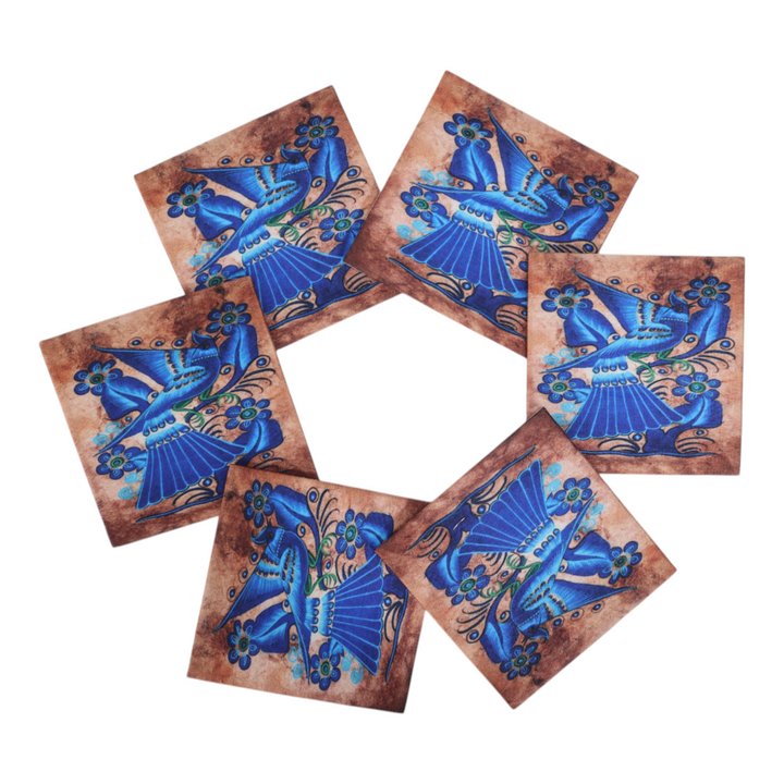 Indha Elegant Mexican Folk Art Design Coaster Set| Gift Set| Corporate Gifting| Home Table Decor