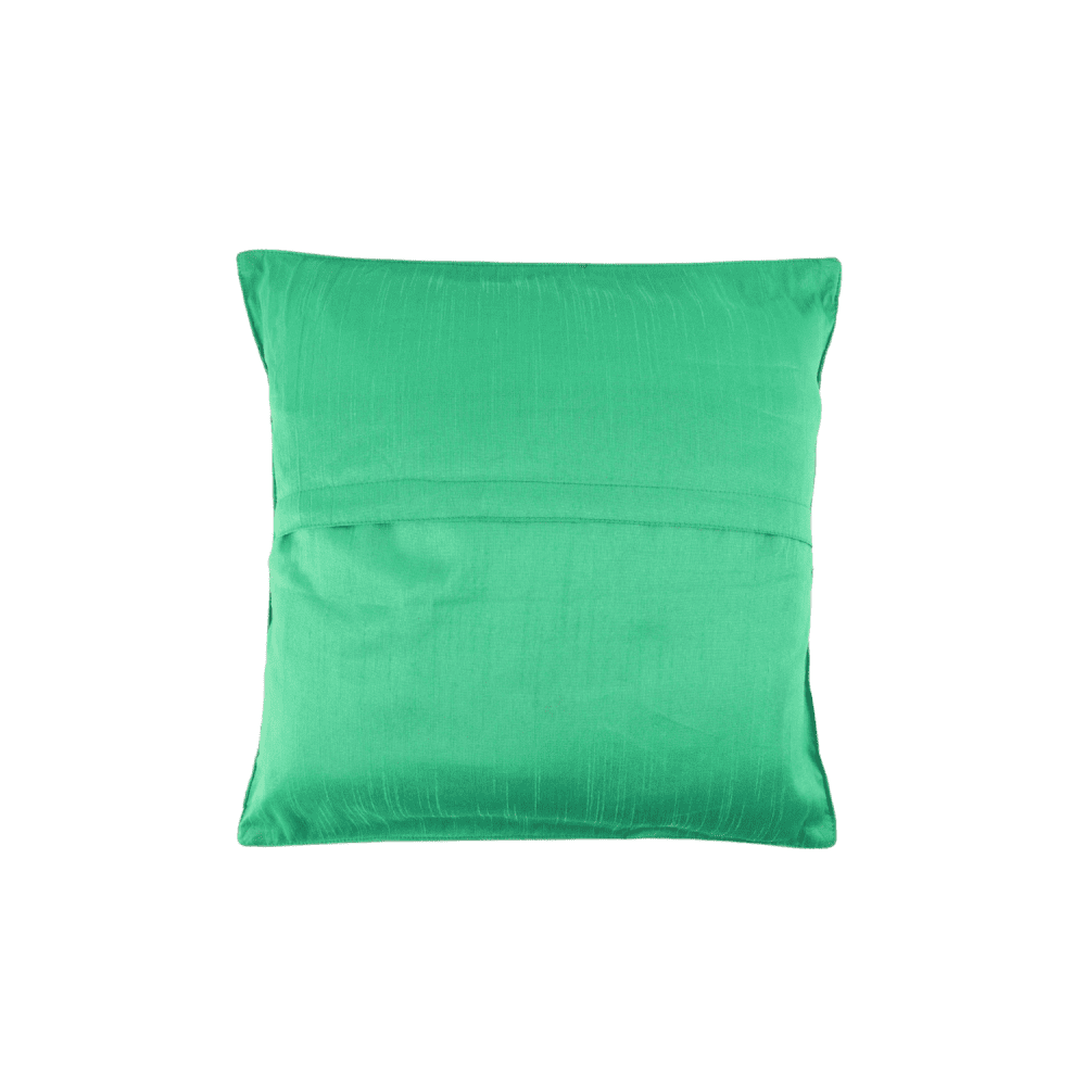 Indha Hand Embroidered Cushion Cover Elephant-Embroidery | Dupion Silk Cushion Cover |  Corporate Gifting | Home Furnishing | Home Improvement | Home Decor | Set of 2,16x16 Inches Cushion Cover