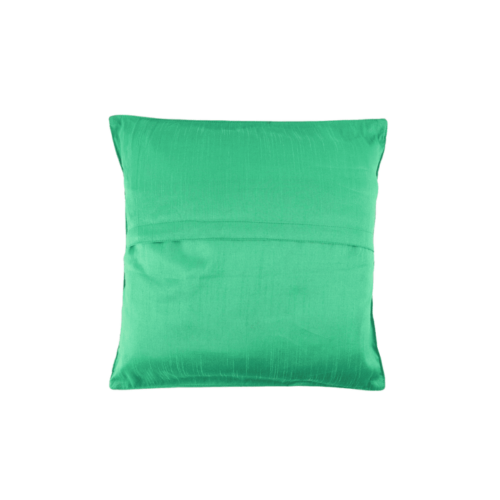 Indha Hand Embroidered Cushion Cover Elephant-Embroidery | Dupion Silk Cushion Cover |  Corporate Gifting | Home Furnishing | Home Improvement | Home Decor | Set of 2,16x16 Inches Cushion Cover