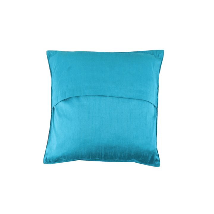 Indha Hand Embroidered Cushion Cover Scooter Embroidery | Dupion Silk Cushion Cover |  Corporate Gifting | Home Furnishing | Home Improvement | Home Decor | Set of 2,16x16 Inches Cushion Cover