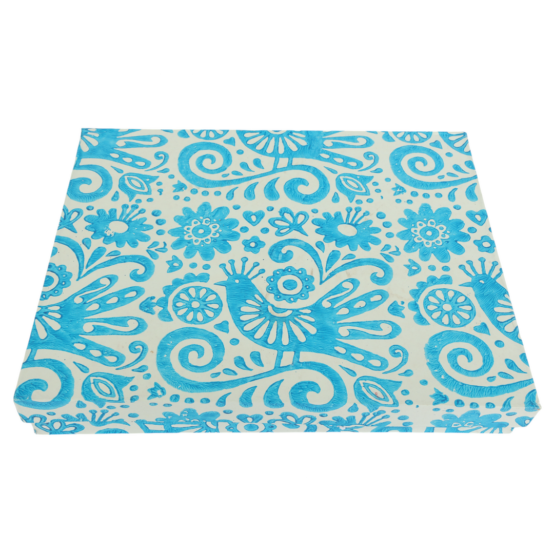 Indha Wall Hanging – Embroidered Lady Holding a Mirror | Real Mirror Accent | Handcrafted on Repurposed Wood | Reflective &amp; Regal Decor