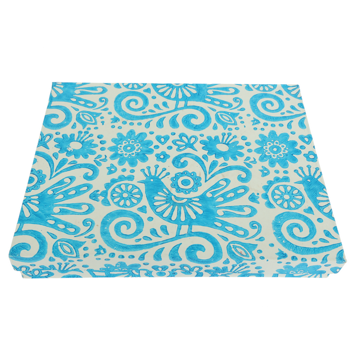 Indha Wall Hanging – Embroidered Lady Holding a Mirror | Real Mirror Accent | Handcrafted on Repurposed Wood | Reflective &amp; Regal Decor