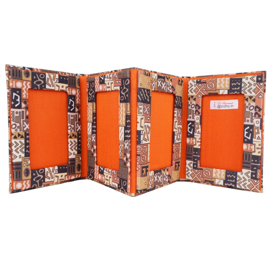 Indha Fold-Out Keepsake Photo Frame Folder – African Motif Print (Dupion Silk) | Pick me up Gift