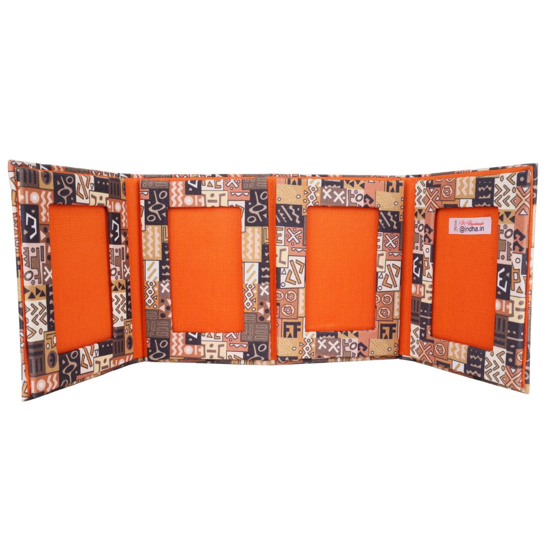 Indha Fold-Out Keepsake Photo Frame Folder – African Motif Print (Dupion Silk) | Pick me up Gift