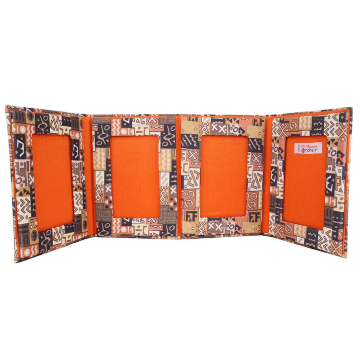 Indha Fold-Out Keepsake Photo Frame Folder – African Motif Print (Dupion Silk) | Pick me up Gift