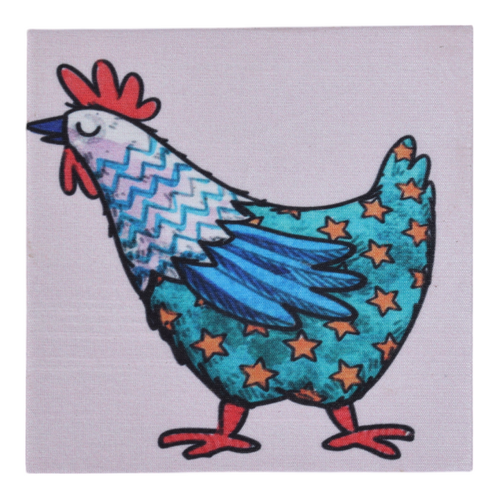 Indha Hen Elegance Coaster Set – Set of 6 Handcrafted Dupion Silk Coasters for Sophisticated Dining &amp; Décor