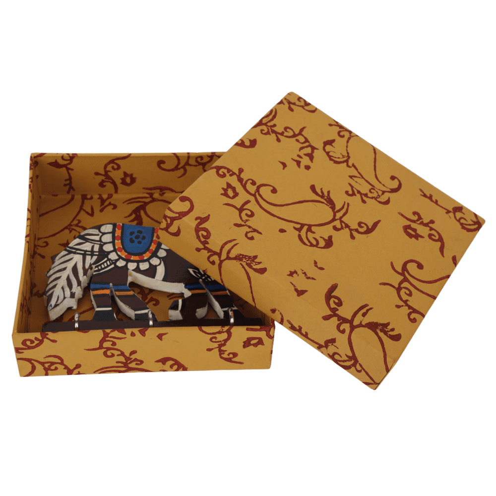 Indha Hand Painted Key Holder | Handcrafted Horse Design Key Holder| Multicolor Key Holder | Reprocesse