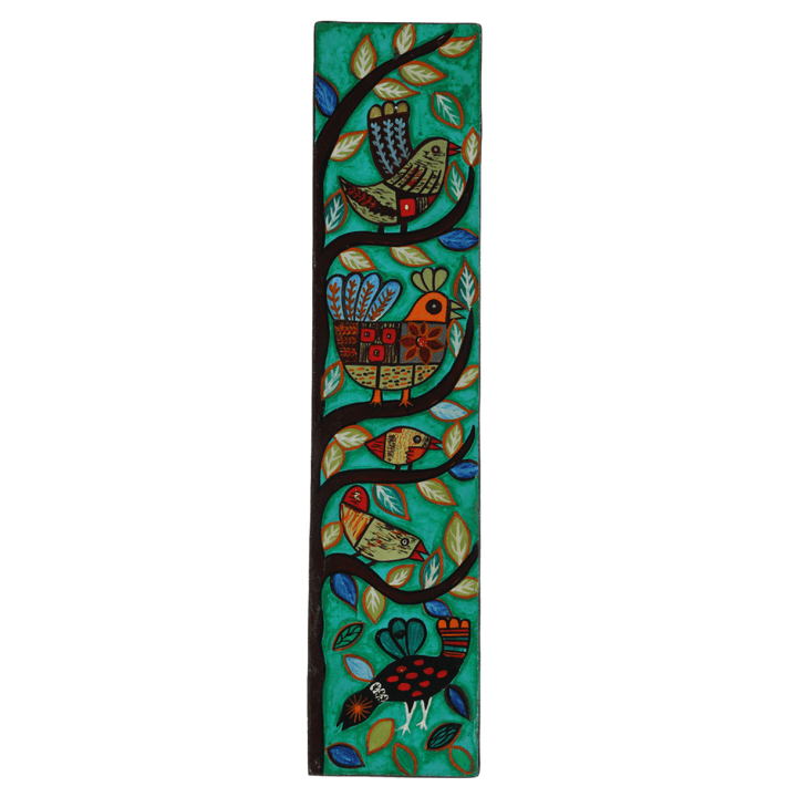 Indha Hand Painted Wall Decor | Sustainable Wall Painting For Drawing Room &amp; Living Room | Long Wall Painting | Multicolour Wall Painting | Flower &amp; Birds Wall Painting |