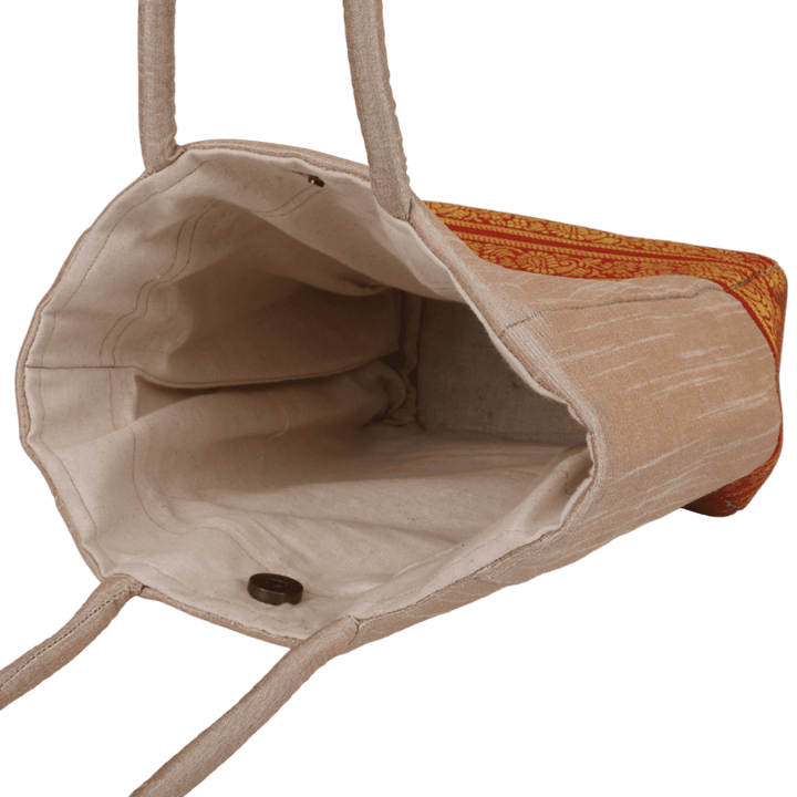 Indha Dupion Silk Handbag Peach,Small Handbag Parisian Knot, Kolkata Embroidery,Corporate Gifting Bags, Special Occasions Gifting Bag