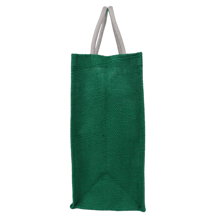 INDHA Jute Handbag Green With Lace Border | Jute Gift Bags | Jute Lunch Bag | Jute Tiffin Bag | Eco-Friendly Jute Bag | Sustainable Jute Bag | Corporate Gifting
