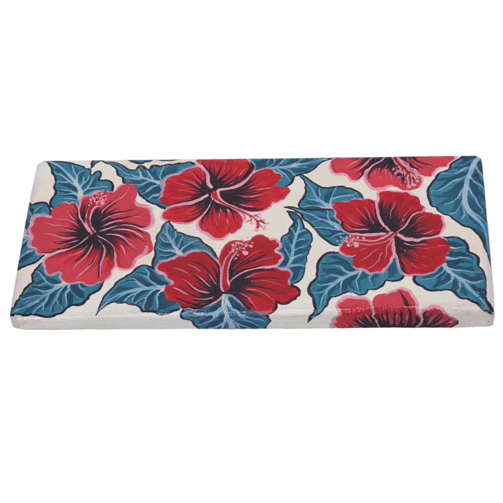 INDHA Hand painted Wooden Glass Coaster | Repurposed Wood Glass Coaster | Flower Print Table Glass Coaster