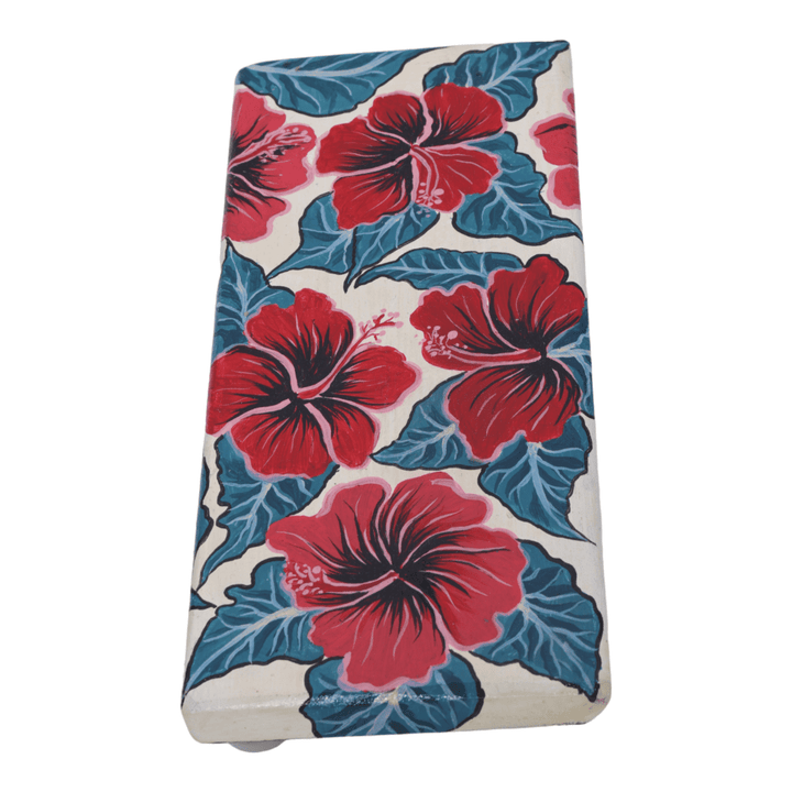 INDHA Hand painted Wooden Glass Coaster | Repurposed Wood Glass Coaster | Flower Print Table Glass Coaster