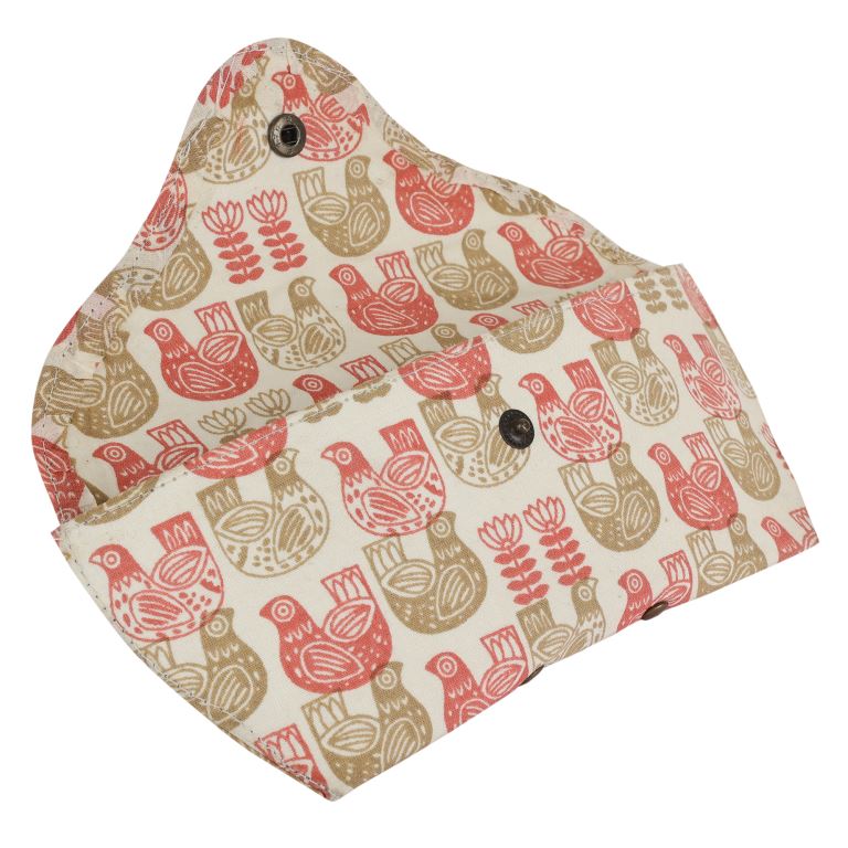 INDHA Off-White Cotton Eyewear Case| Hand Block Printed Bird and Flower Design Motif | Handmade Eyewear Case | Hand Block Printed Eyewear Case | Gifting | Travel Utility | Travel Accessory | Sunglasses Case | Spectacles Case | Eyewear Accessory