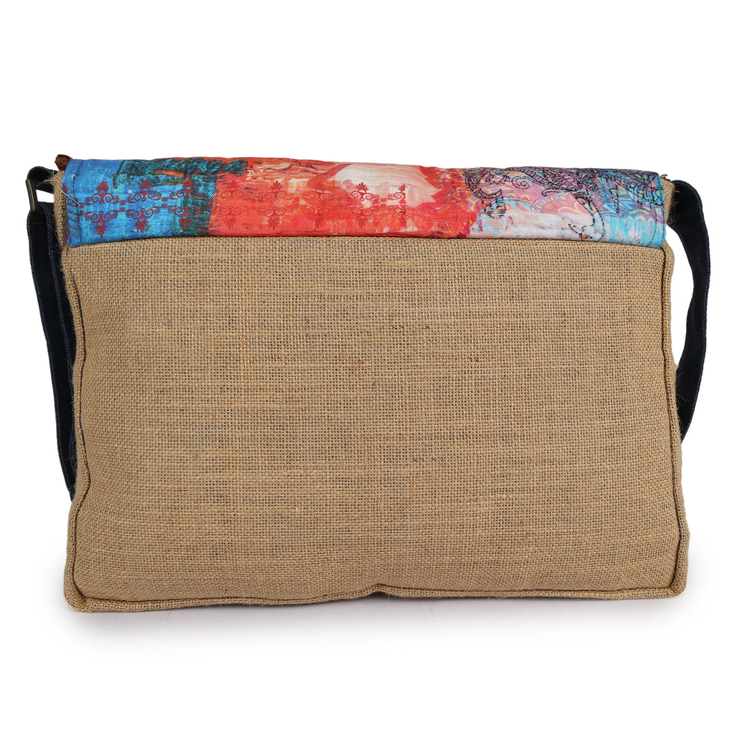 INDHA Eco-Friendly Jute Laptop Bag | Artistic Digital Print Design | Perfect for College, Corporate &amp; Institutional Gifting