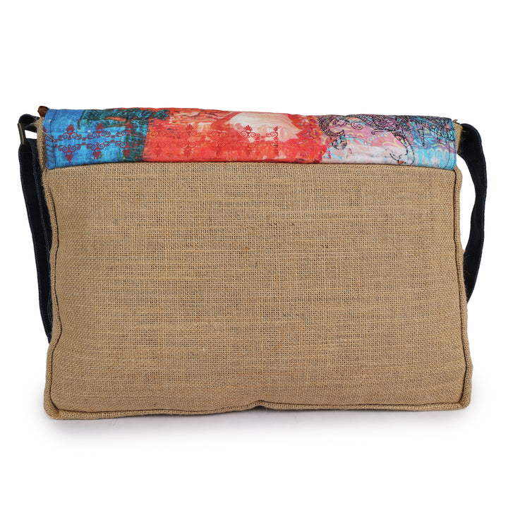 INDHA Eco-Friendly Jute Laptop Bag | Artistic Digital Print Design | Perfect for College, Corporate &amp; Institutional Gifting