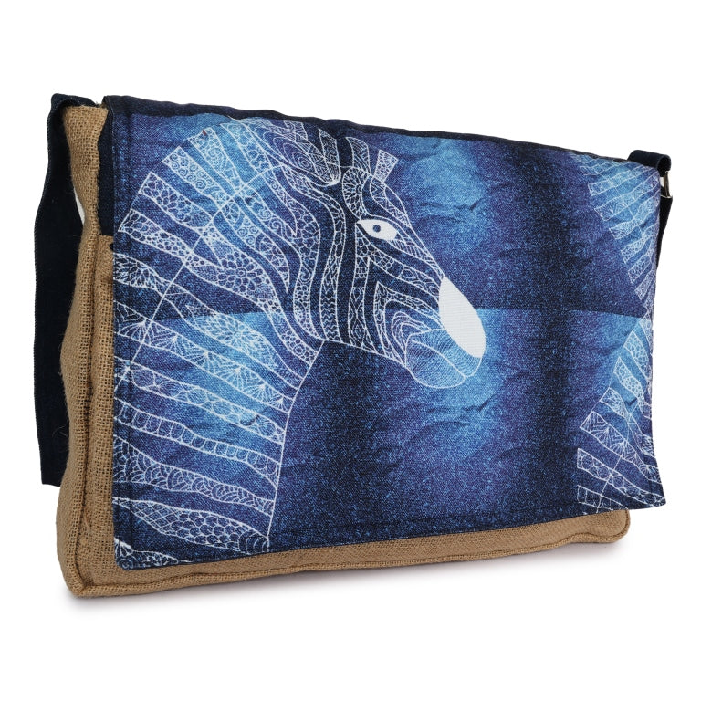 INDHA Eco-Friendly Jute Laptop Bag | Artistic Digital Print Design | Perfect for College, Corporate &amp; Institutional Gifting