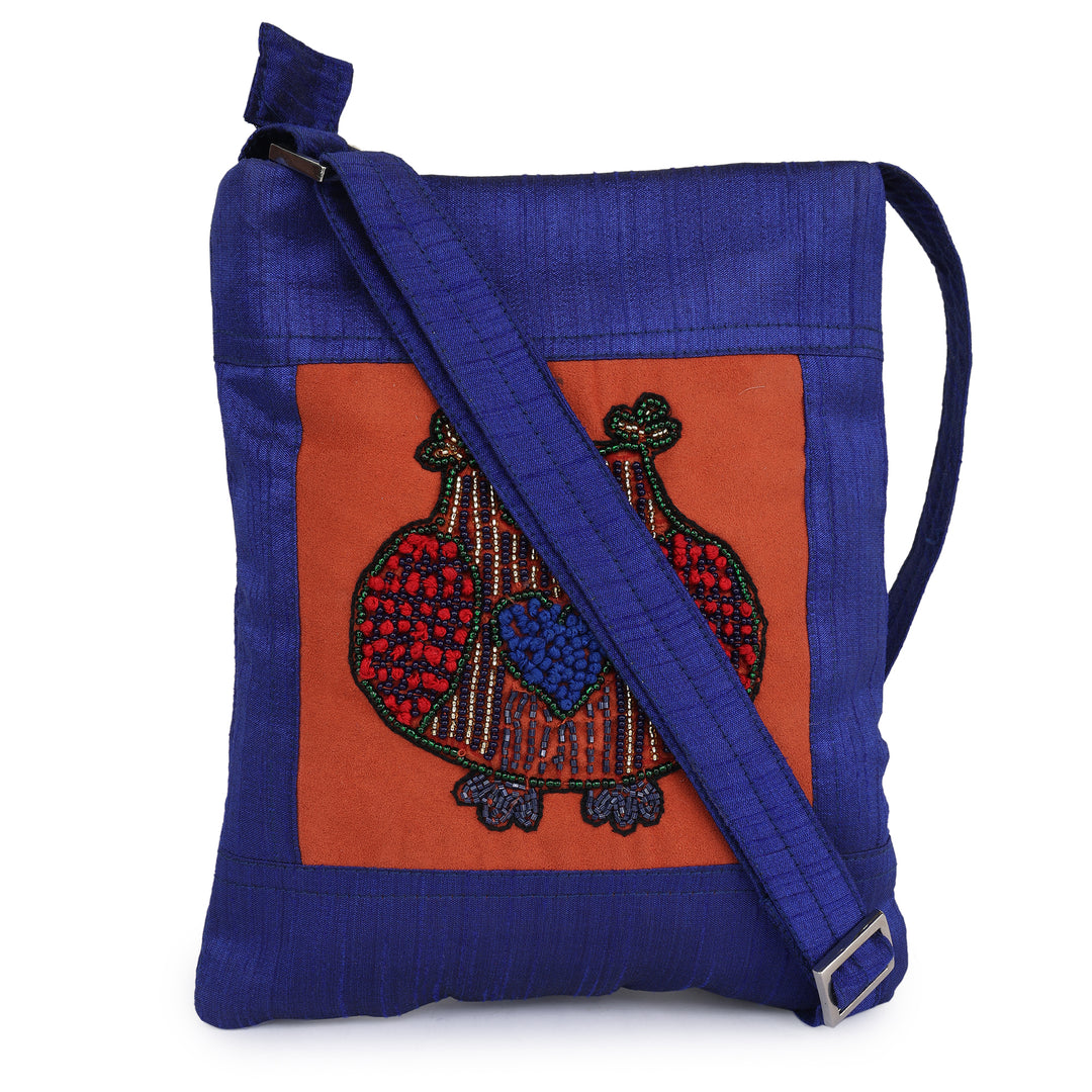 INDHA Sling Bag Owl motif | Upcycled Fabric | College Bag | Corporate Giveaway | Eco-friendly bag | Handmade product