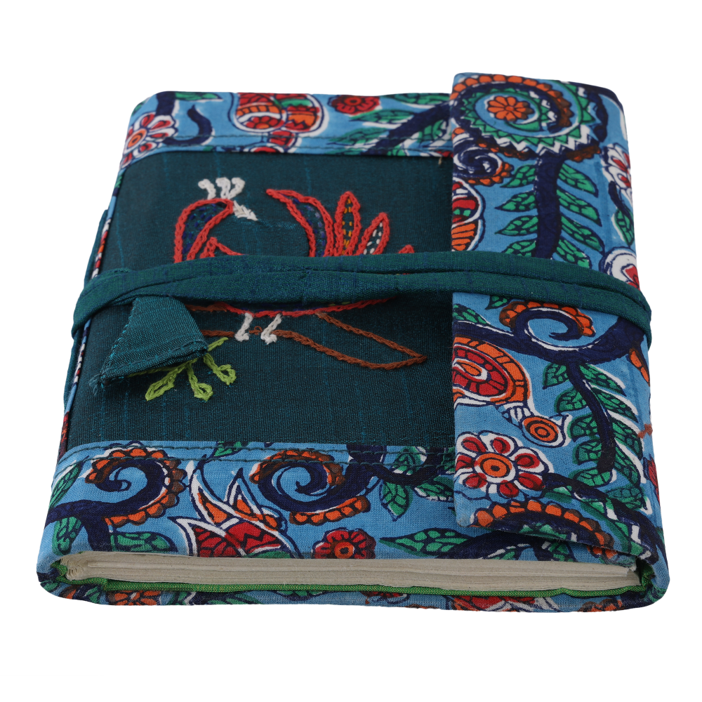 Indha Handcrafted Diary | Embroidered Motif Journal Diary | Sustainable Cotton Patchwork Diary | Recycled Paper Diary | Eco-Friendly Corporate Gifting | Office Employee Gifting | 50 Pages Diary |
