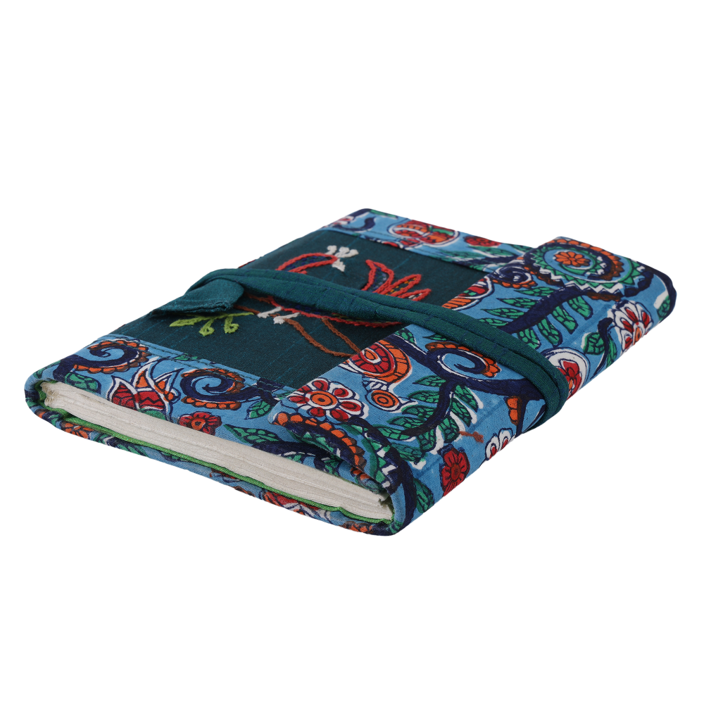Indha Handcrafted Diary | Embroidered Motif Journal Diary | Sustainable Cotton Patchwork Diary | Recycled Paper Diary | Eco-Friendly Corporate Gifting | Office Employee Gifting | 50 Pages Diary |