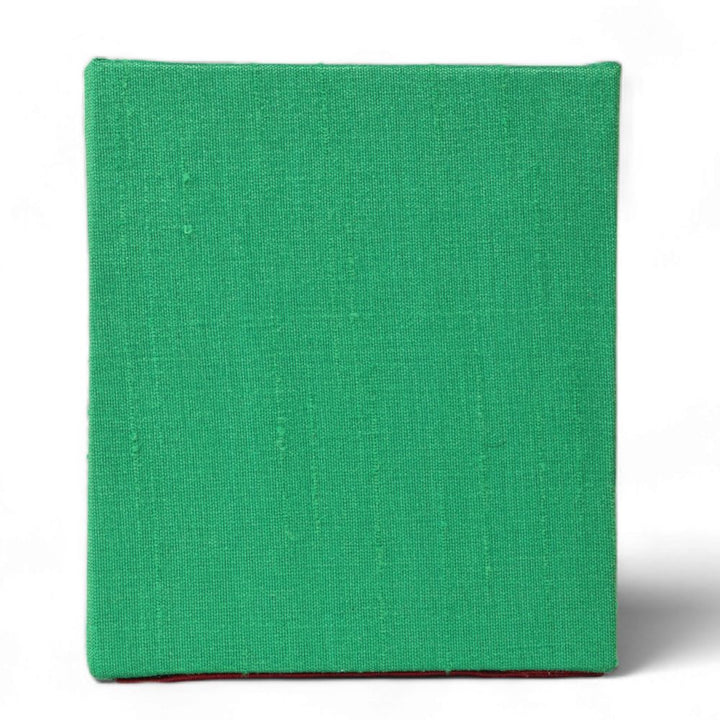 Indha Enhancing Pen Holder For Students | Handcrafted Pen-Organizer| Ocean Green Baby Pink Pen Stand| Cerise Red I Embroidered Elephant Design | Dual Colour Pen stand | Handmade Penholder|