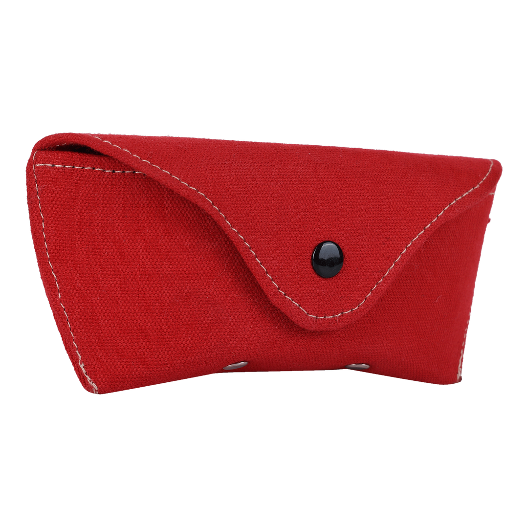 Indha Red Cotton Canvas Eyewear Case| Handmade Eyewear Case | Gifting | Travel Utility | Travel Accessory | Sunglasses Case | Spectacles Case | Eyewear Accessory |