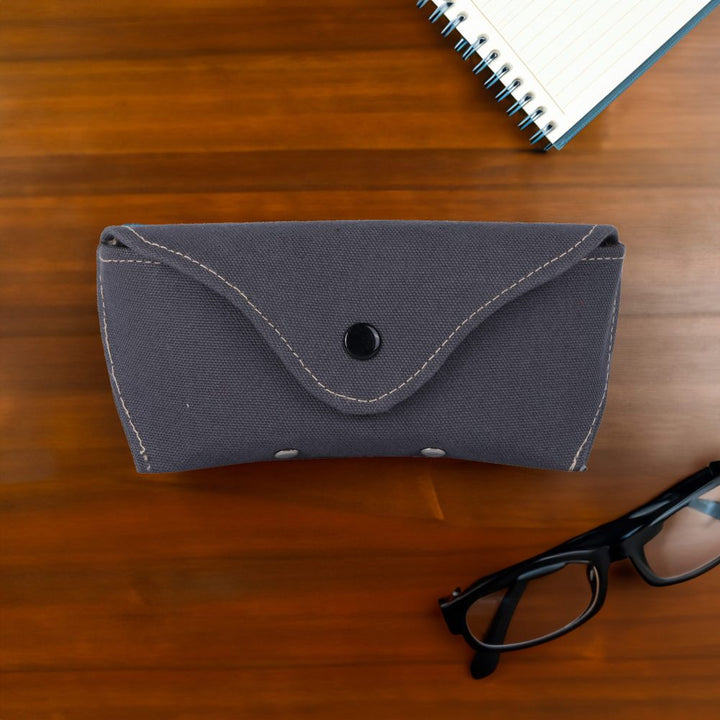 Indha Grey Cotton Canvase Eyewear Case| Handmade Eyewear Case | Gifting | Travel Utility | Travel Accessory | Sunglasses Case | Spectacles Case | Eyewear Accessory