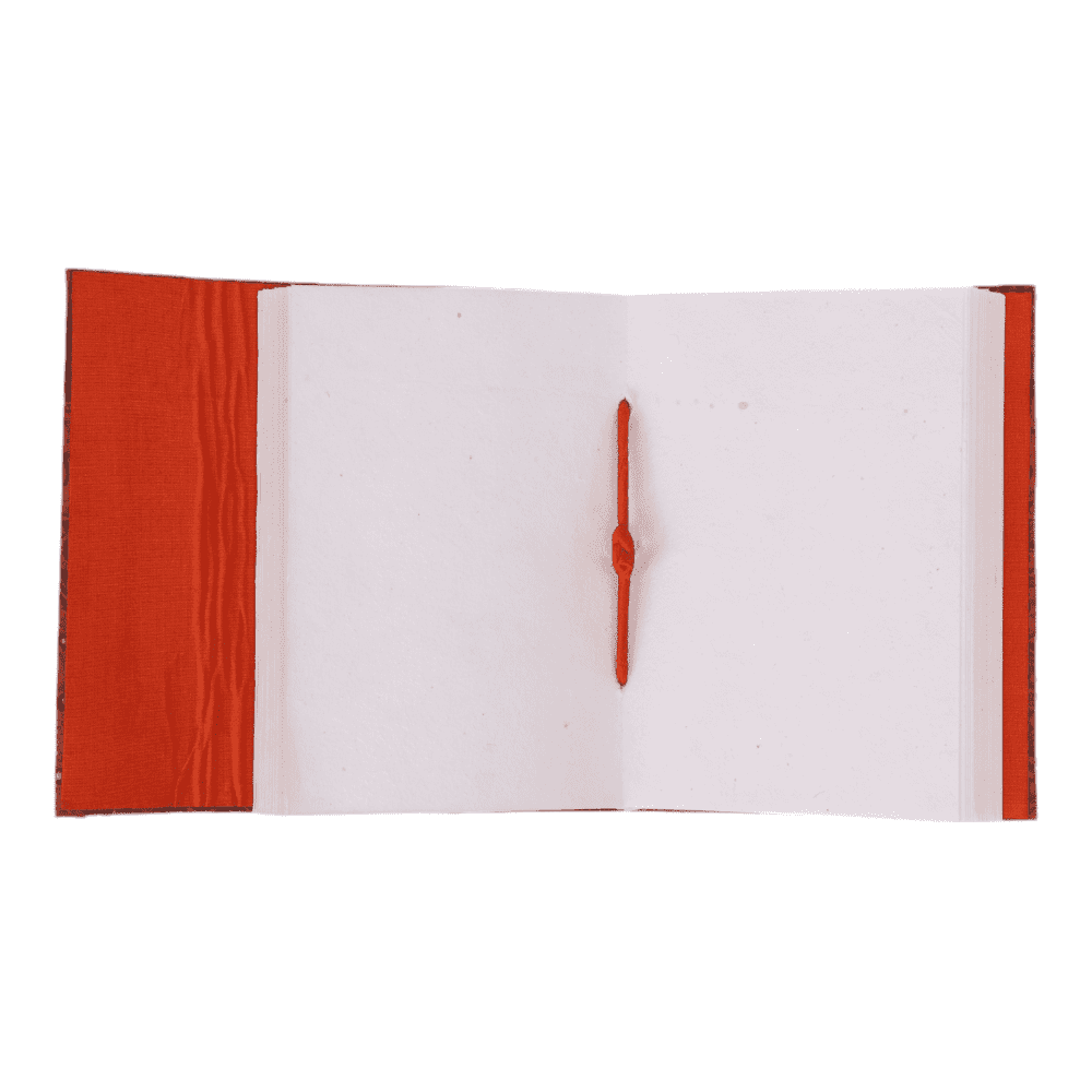 INDHA Handcrafted Recycle Paper Bahi Diary | Eco Friendly Diary | Gifting | Sustainable Corporate Gifting| Handmade Diary | Peacock Embroidery Diary |Kutch embroidery Print Silk Fabric.