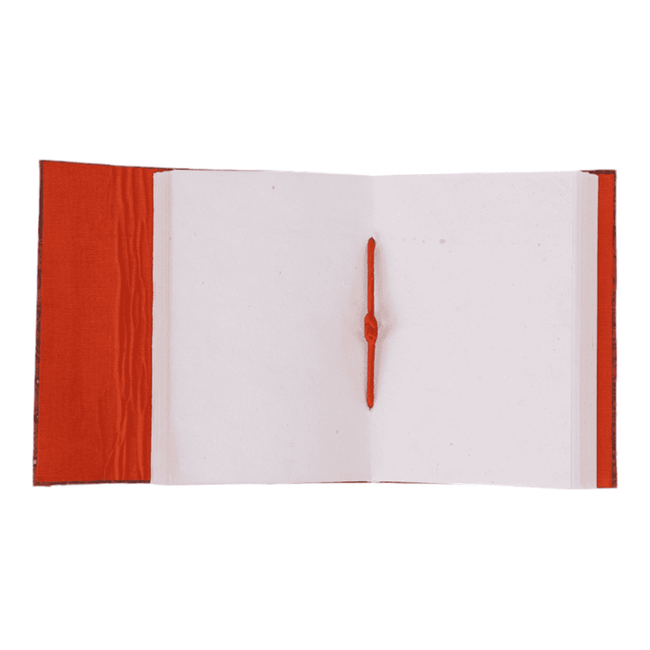 INDHA Handcrafted Recycle Paper Bahi Diary | Eco Friendly Diary | Gifting | Sustainable Corporate Gifting| Handmade Diary | Peacock Embroidery Diary |Kutch embroidery Print Silk Fabric.