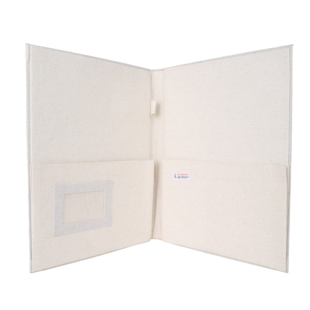 Indha African Zebra Print Cotton File Folder | Eco-Friendly Office Accessory | Trendy Zebra Motif | Cotton File Folder | Perfect for Corporate and Gifting | Cool Zebra Shades Cotton File Folder | Ideal for Office Use