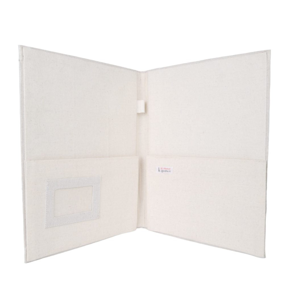 Indha Monkey Face Print File Folder | Cotton File Folder | Trendy Monkey Face Print | Eco-Friendly File Folder | Eco-Friendly Office Accessory | Black &amp; White Design | Corporate Gifting