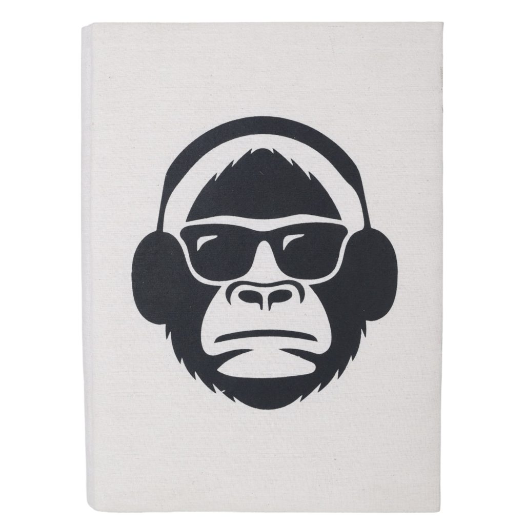 Indha Monkey Face Print File Folder | Cotton File Folder | Trendy Monkey Face Print | Eco-Friendly File Folder | Eco-Friendly Office Accessory | Black &amp; White Design | Corporate Gifting