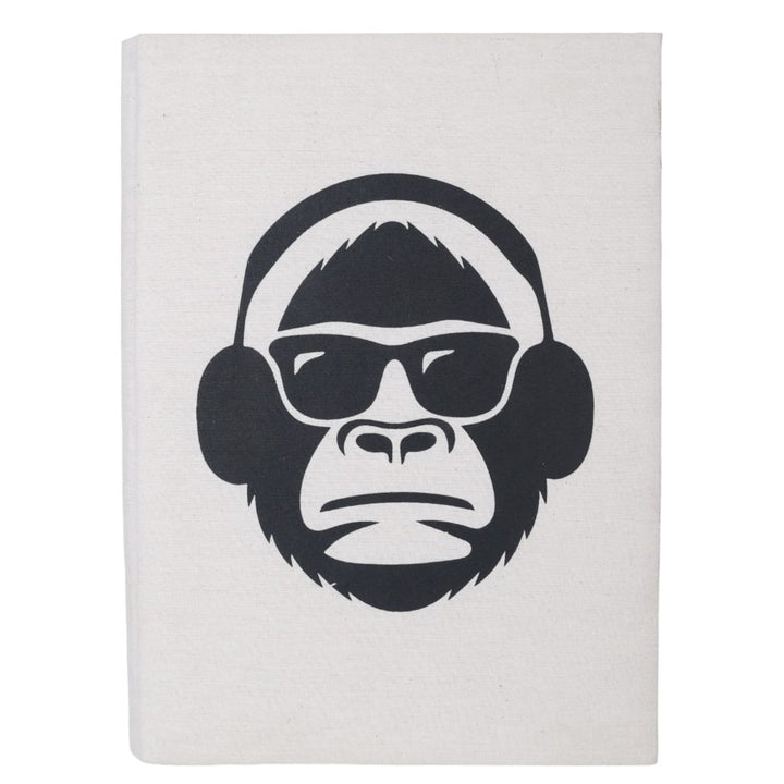 Indha Monkey Face Print File Folder | Cotton File Folder | Trendy Monkey Face Print | Eco-Friendly File Folder | Eco-Friendly Office Accessory | Black &amp; White Design | Corporate Gifting