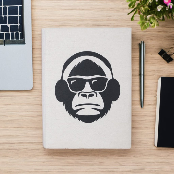 Indha Monkey Face Print File Folder | Cotton File Folder | Trendy Monkey Face Print | Eco-Friendly File Folder | Eco-Friendly Office Accessory | Black &amp; White Design | Corporate Gifting