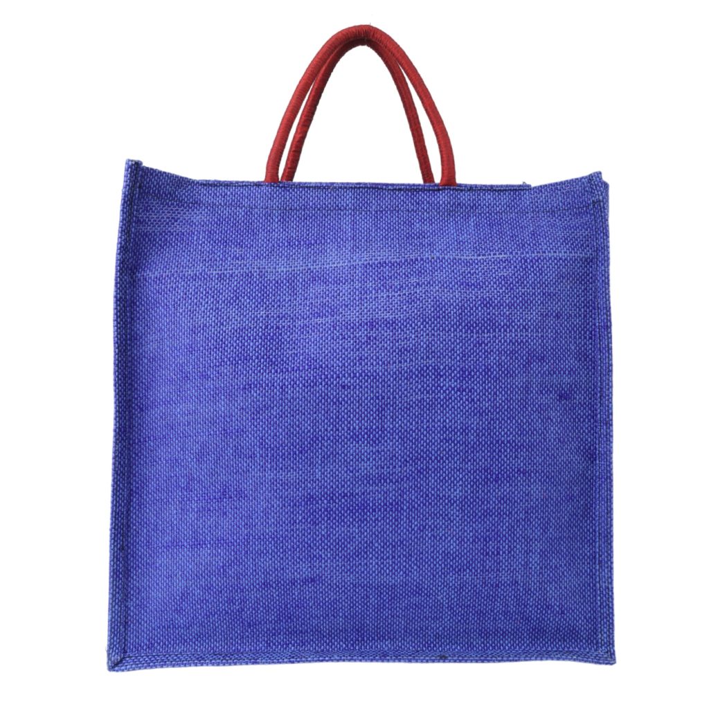 Indha Hand Embroidered Auto Motif Blue Jute Gift Bag | Sustainable Chic for Every Occasion | Auto Motif Blue Jute Carry Bag |