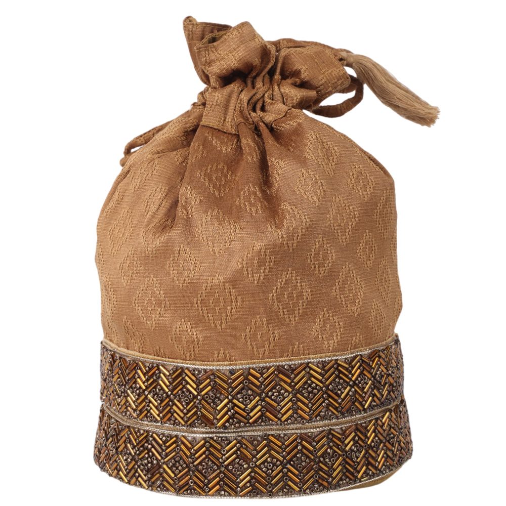 Indha Zardozi Work Gift Potli | Luxurious Elegance for Special Occasions | Potli Bag | Handcrafted Glamour for Festive Celebrations | Silk Potli |